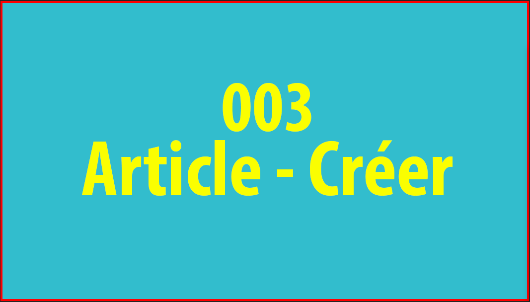 Article - Créer