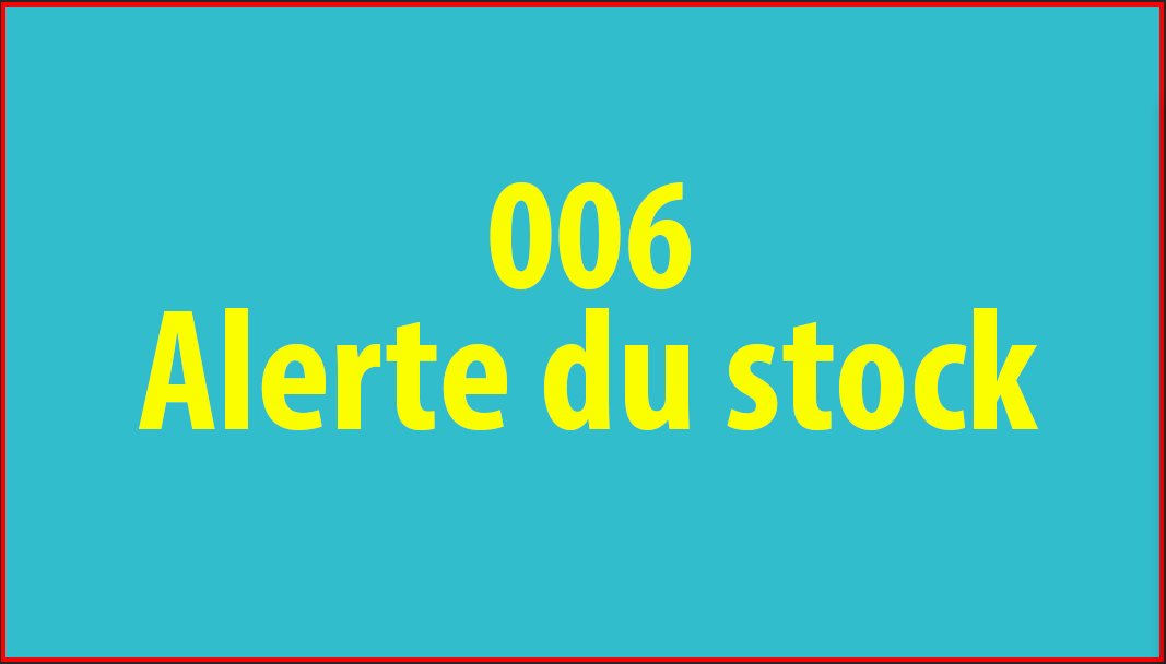 Alerte du stock