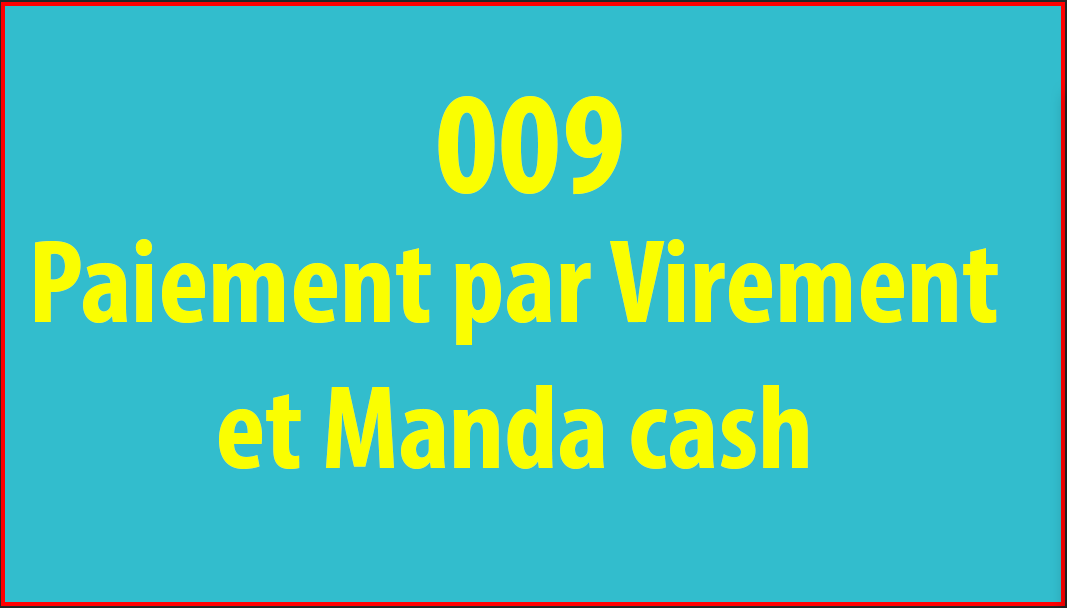 Paiement par Virement et Manda cash
